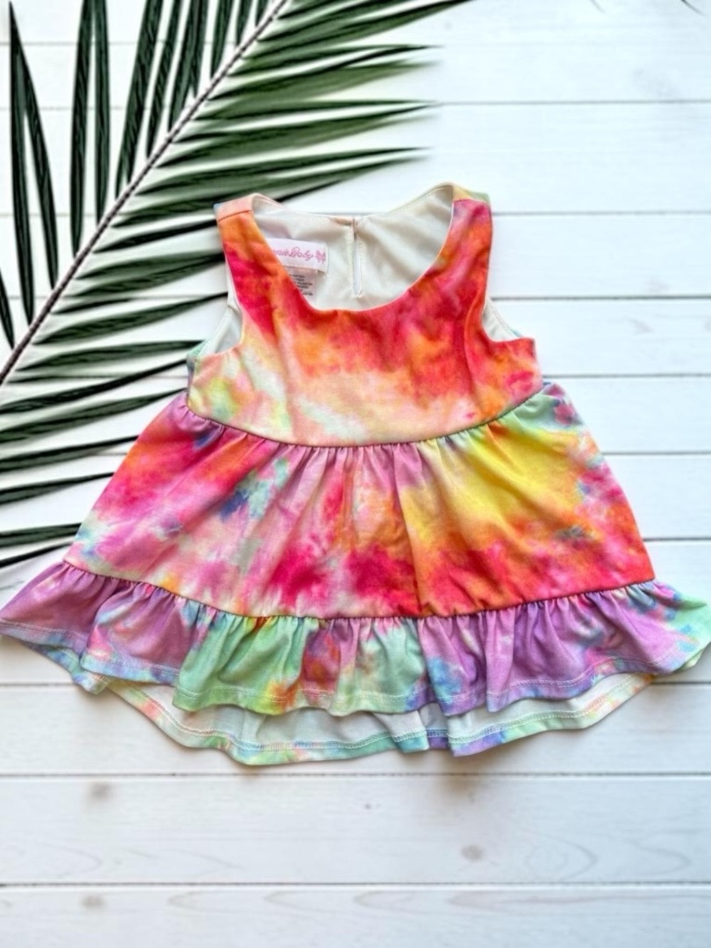 Bonnie Baby Tie Dye Tiered Dress Toddler Girls 18M Multicolor Sleeveless